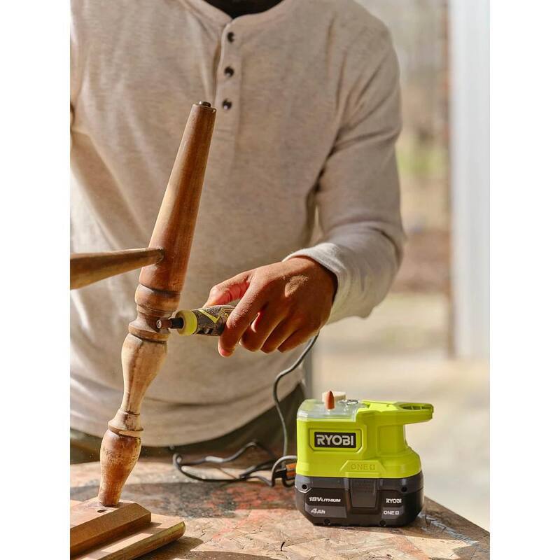 RYOBI ONE+ 18V Juego de Combo Inalámbrico de 2 Herramientas con Luz de Proyecto LED Híbrida y Herramienta Rotativa de Precisión Inalámbrica (Solo Herramientas) - P790-PRT100B