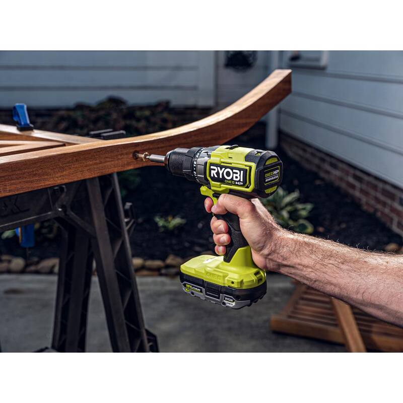 RYOBI ONE+ HP 18V Brushless Cordless 2-Tool Combo Kit with Drill/Driver, Impact Wrench, Batteries, Charger, and Bag - PBLDD01K-P262