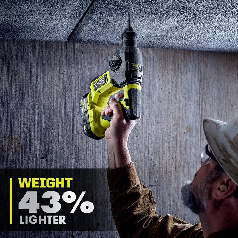 RYOBI ONE+ Kit HP de 18V con (2) baterías de 4.0Ah, 2.0Ah, cargador de 2 puertos, llave de impacto de 4 modos de 1/2" ONE+ y martillo rotativo SDS de 5/8" ONE+ - PSK023-P262-PSBRH01B