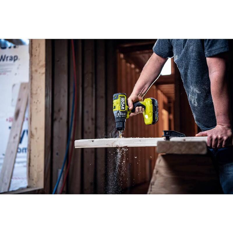 RYOBI ONE+ HP 18V Juego de Combo Inalámbrico sin Escobillas de 2 Herramientas con Taladro/Atornillador, Taladro de Martillo Rotativo SDS-Plus, Baterías, Cargador y Bolsa - PBLDD01K-P223