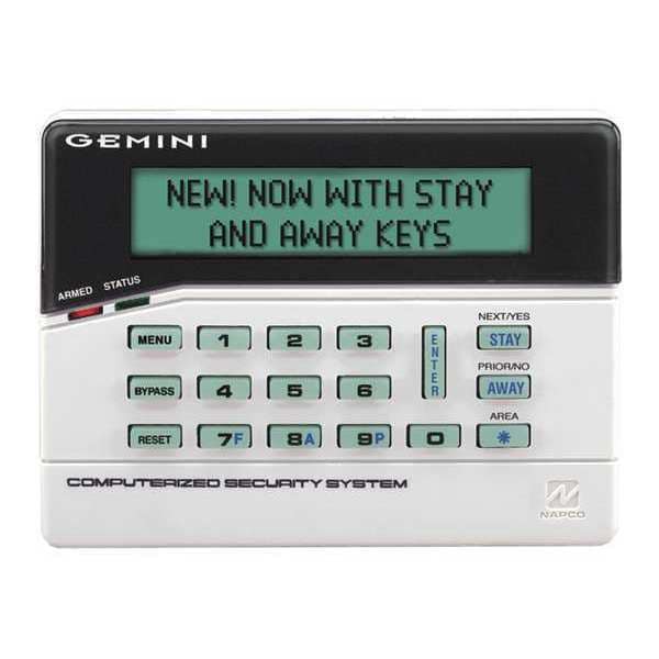 Napco Wireless Intrusion Keypad, 5-7/8" W, LED - GEM-K1CA