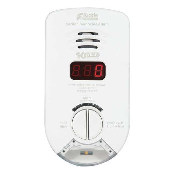Kidde Carbon Monoxide Alarm, 85 dB @ 10 ft, 110V AC/DC, Electrochemical Battery Backup: Yes - KN-COP-DP-10YH