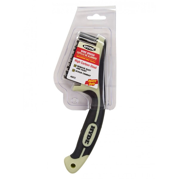 Hyde Hyde MAXXGRIP PRO 0.75 in. W X 8.75 in. L Carbon Steel Wire Brush - 46832