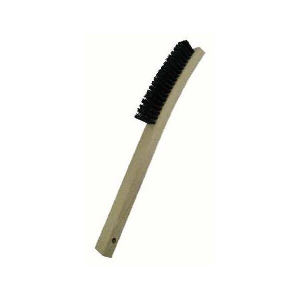 Gordon Brush 4x19 Row 0.014" 13-3/4" Curved Wood Handle Plater's Brush - 414N-014G