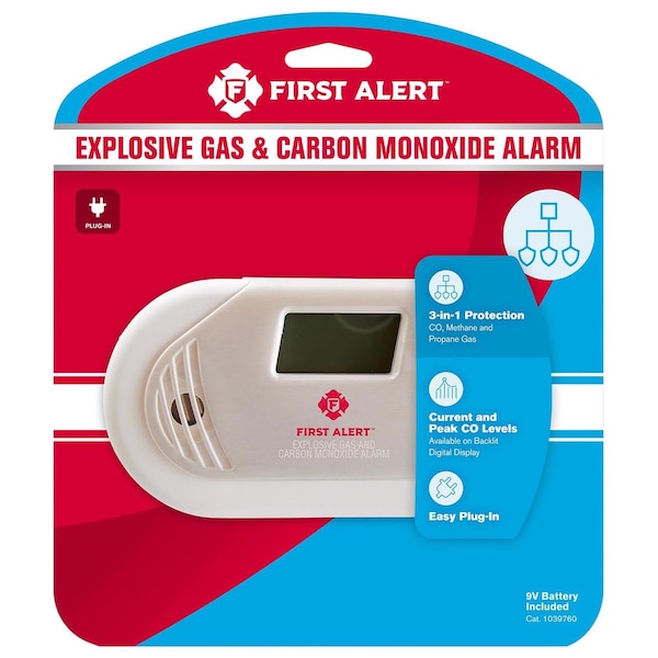 First Alert First Alert Plug-in Electrochemical Explosive Gas and Carbon Monoxide Detector - 1039760