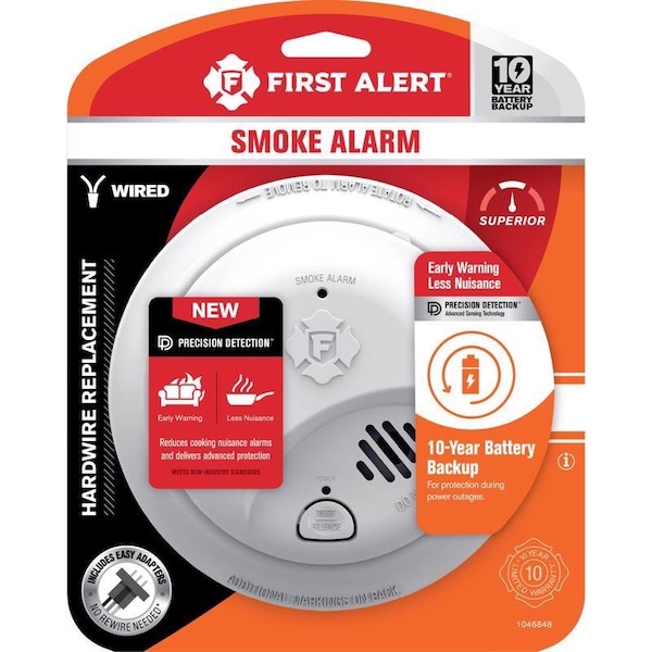 First Alert First Alert Interconnect Hard-Wired w/Battery Back-up Ionization Smoke Detector 1 pk - 1046848