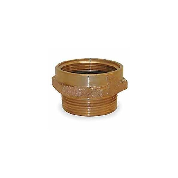 Moon American Fire Hose Female/Male Hose Nipple - 1-1/2 In. NH Female X 1-1/2 In. NPT Male - Brass - 357-1521561