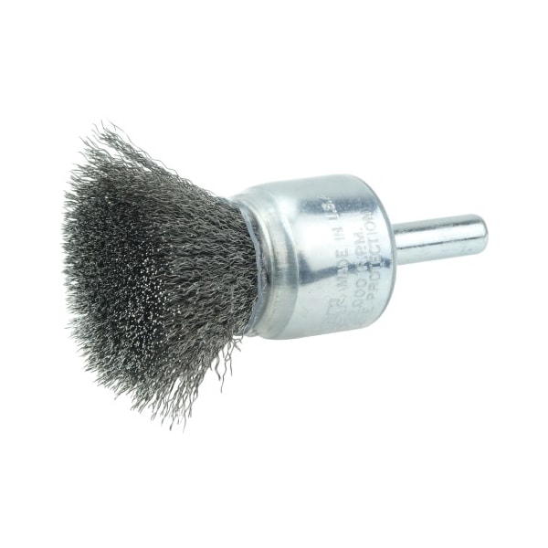 Weiler 3/4" Coated Cup Crimped Wire End Brush, .006" Steel Fill - 11003