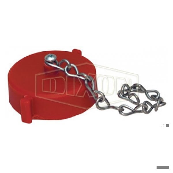Dixon Fire Cap with Chain, 1-1/2 in, Female NST NH, Polycarbonate, Domestic - PFCW150F