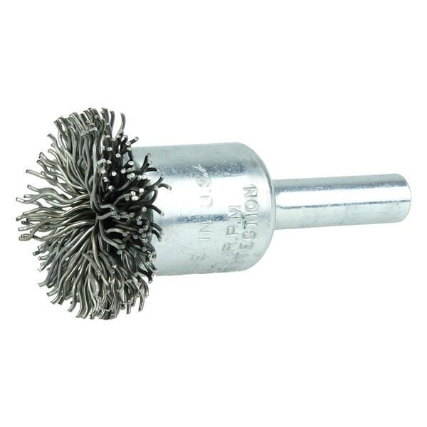 Weiler 1" Circular Flared Crimped Wire End Brush .020" Steel Fill - 10099