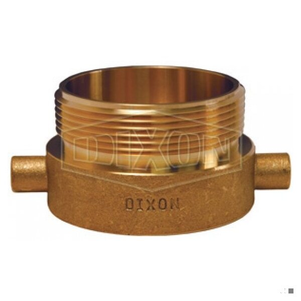 Dixon Pin Lug Hydrant Adapter, 1-1/2 x 2-1/2 in Nominal, Female NH NST x Male NH NST End Style, Brass, Dom - HA1525F