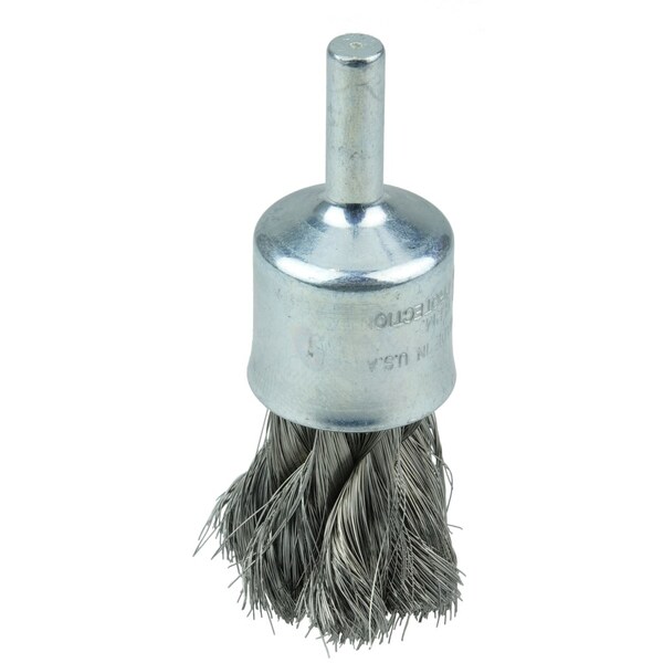 Weiler 1/2" Knot Wire End Brush, .006" Stainless Steel Fill - 10215