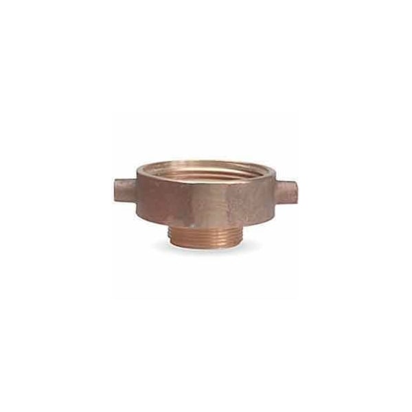 Moon American Fire Hose Female/Male Reducer Adapter - 2-1/2 In. NH Female X 1-1/2 In. NH Male - Brass - 369-2521521