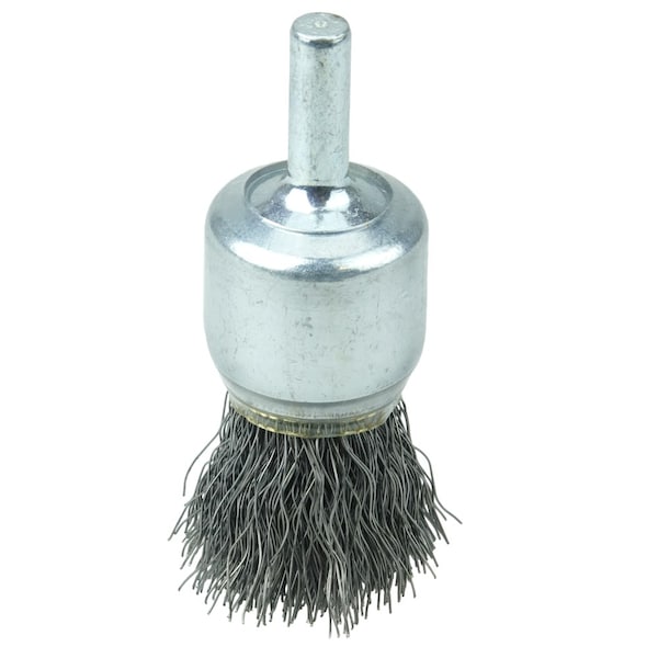 Weiler 3/4" Coated Cup Crimped Wire End Brush, .0104" Steel Fill - 11004