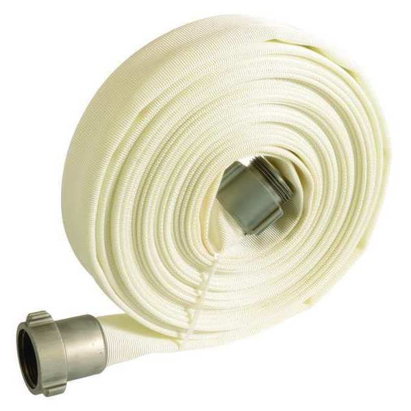 Zoro Select Fire Hose, 1-1/2inx50ft, NPSH, White, 300psi - 45DV18