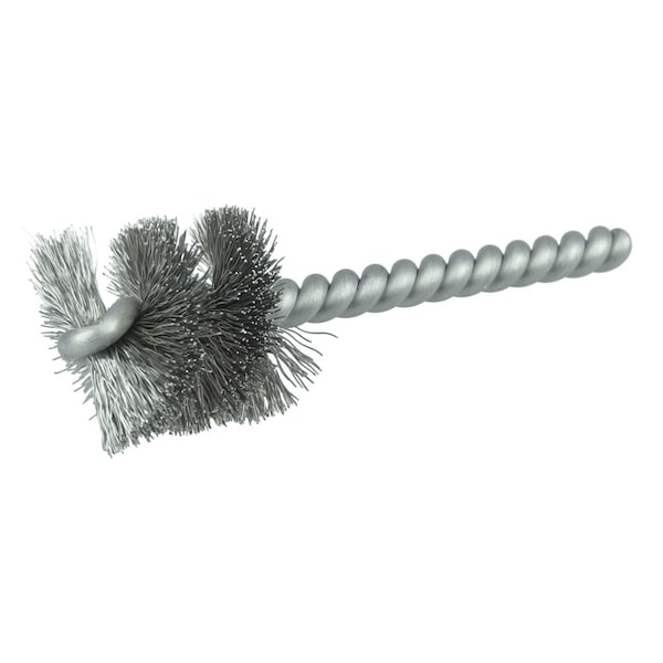 Weiler 1" Power Tube Brush, .005" Stainless Steel Fill, 1" Brush Length - 21340