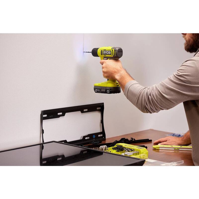 RYOBI ONE+ 18V Kit de Propietario para el Hogar con Taladro/Destornillador de 3/8 pulgadas, Batería de 1.5 Ah, Cargador y Batería de 2.0 Ah - PCL1113K1-PBP006