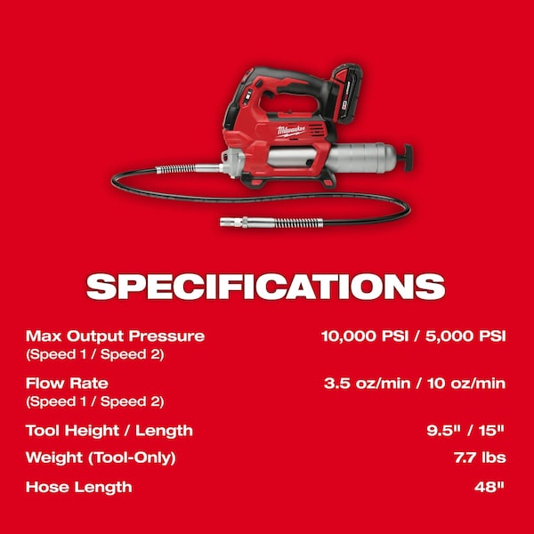 Milwaukee Tool M18 FUEL 1/2 in. High Torque Impact Wrench with Friction Ring & Grease Gun Combo Kit - 2967-22GG