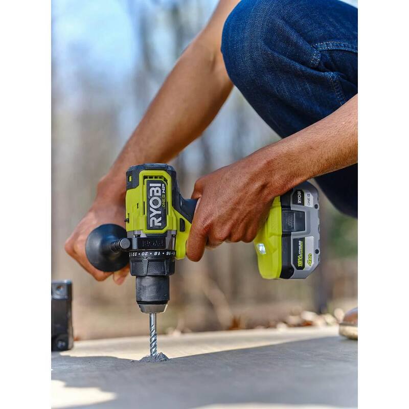 RYOBI ONE+ 18V HIGH PERFORMANCE Kit con (2) baterías de 4.0 Ah, batería de 2.0 Ah, cargador de 2 puertos y Taladro Percutor Brushless ONE+ HP - PSK023-PBLHM101B.