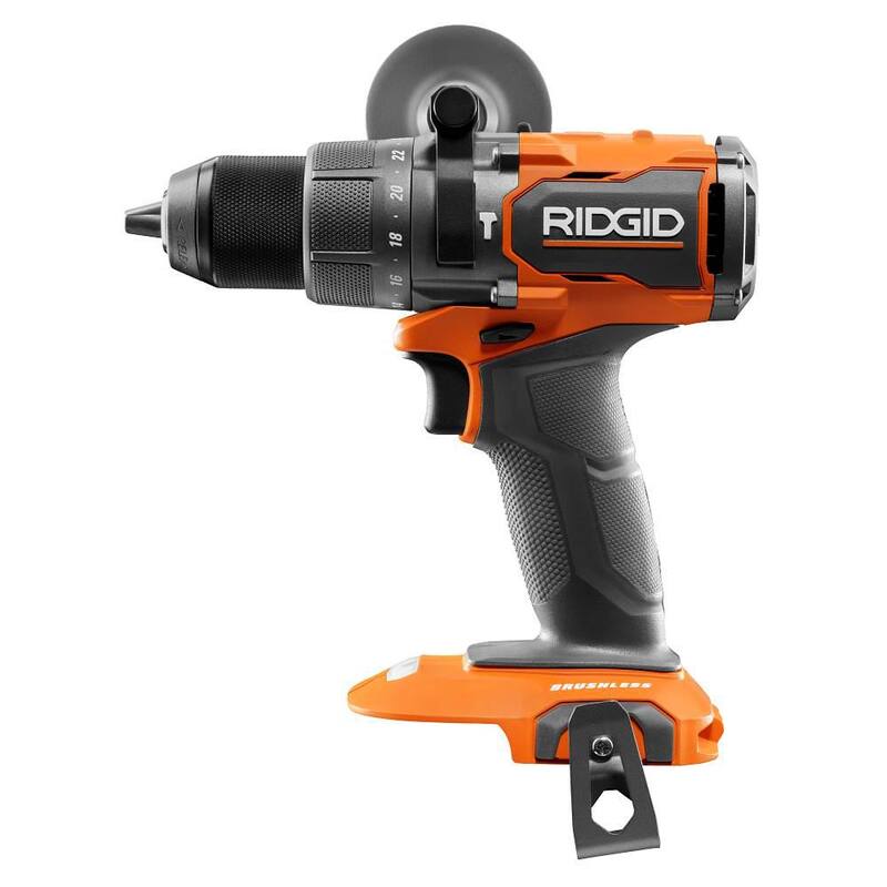 Taladro/atornillador de martillo inalámbrico RIDGID 18V Brushless de 1/2 pulgada con batería de iones de litio de 2.0 Ah - R86115B-AC8400802