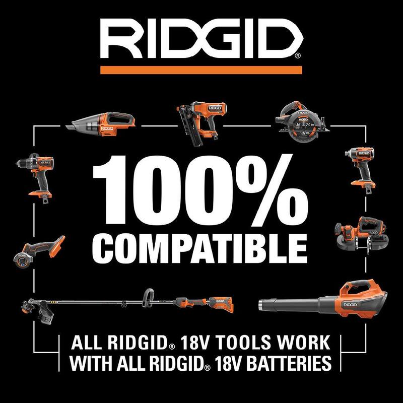 Taladro/atornillador de martillo inalámbrico RIDGID 18V Brushless de 1/2 pulgada con batería de iones de litio de 2.0 Ah - R86115B-AC8400802