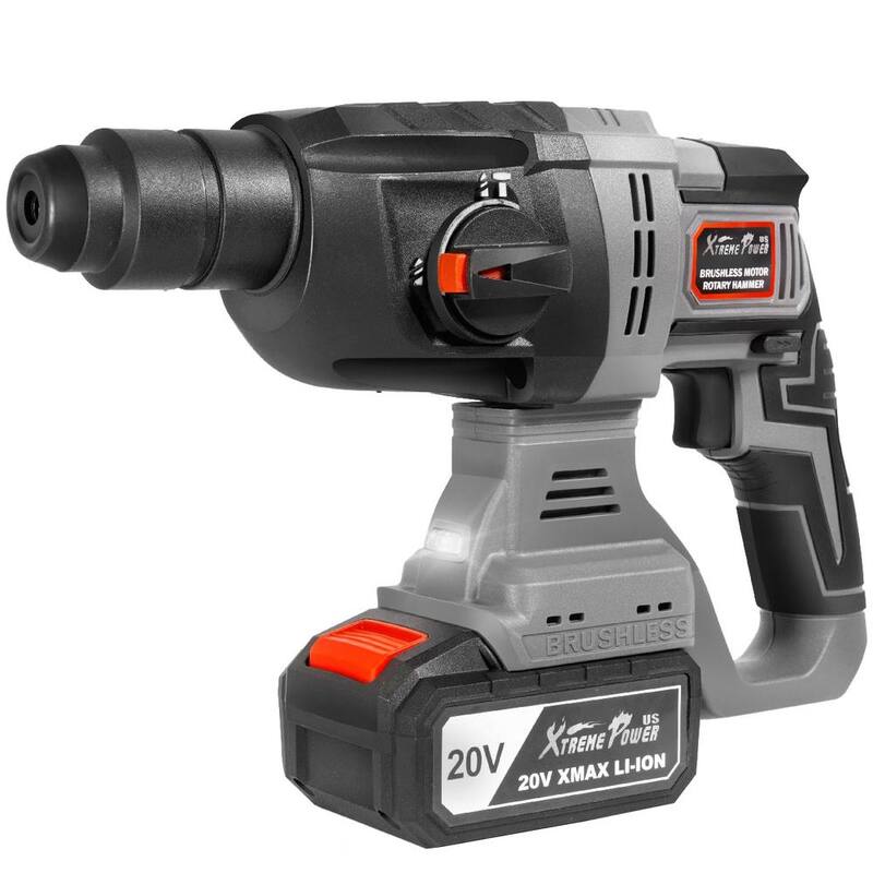 Rotomartillo SDS-Plus inalámbrico de 20 voltios con batería de litio de 1/2 pulgadas XtremepowerUS, 2.2 Julios, taladro de perforación con cargador y bolsa - 47515