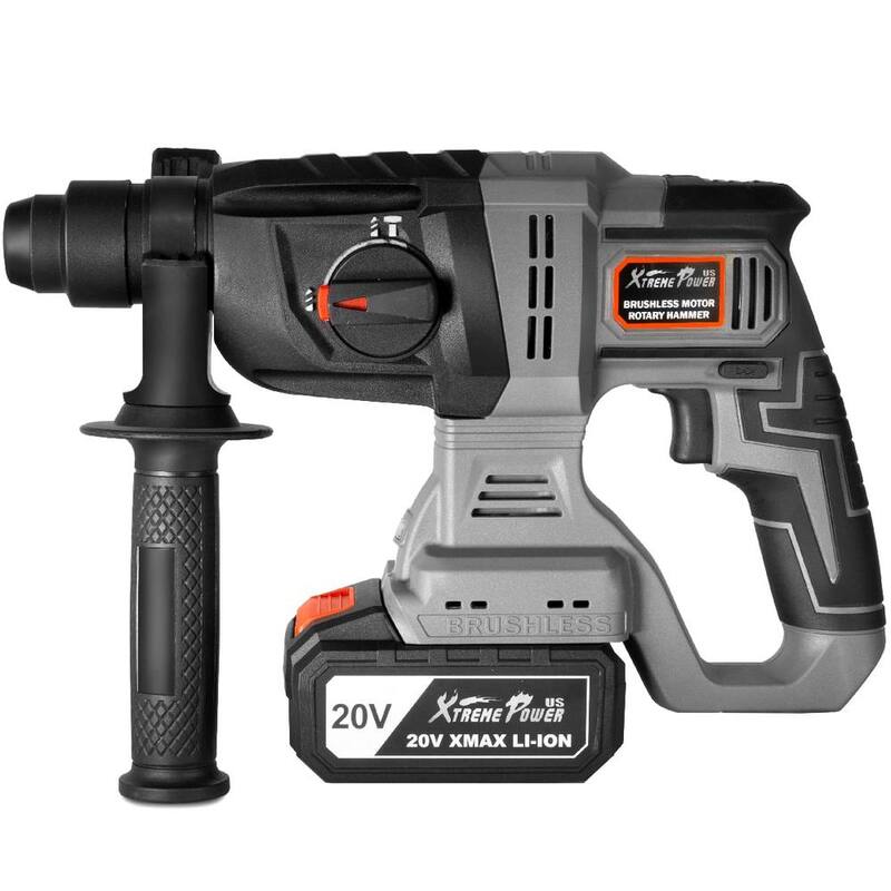 Rotomartillo SDS-Plus inalámbrico de 20 voltios con batería de litio de 1/2 pulgadas XtremepowerUS, 2.2 Julios, taladro de perforación con cargador y bolsa - 47515