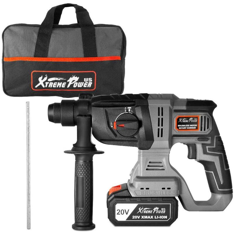 Rotomartillo SDS-Plus inalámbrico de 20 voltios con batería de litio de 1/2 pulgadas XtremepowerUS, 2.2 Julios, taladro de perforación con cargador y bolsa - 47515