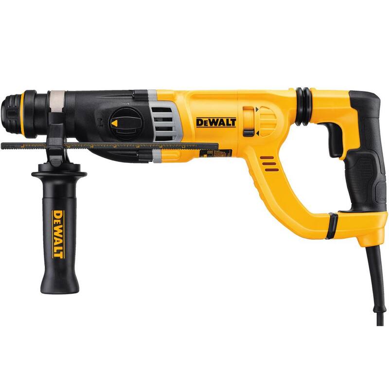 DEWALT 8.5 Amp 1-1/8 in. Kit de taladro percutor rotativo con mango en D con cable SDS-PLUS para concreto/mampostería - D25263K