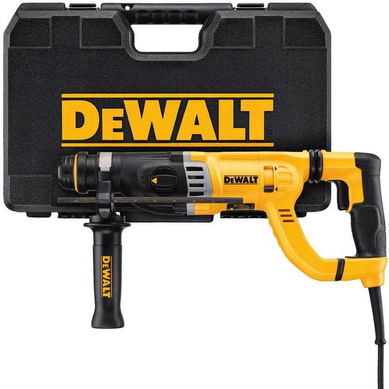 DEWALT 8.5 Amp 1-1/8 in. Kit de taladro percutor rotativo con mango en D con cable SDS-PLUS para concreto/mampostería - D25263K