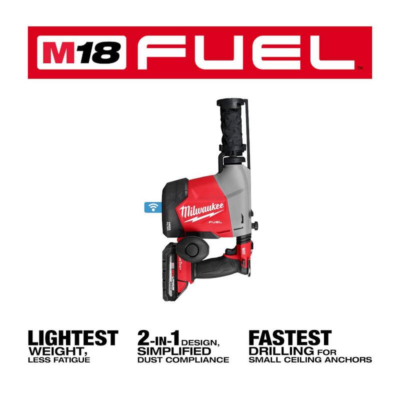 Martillo rotativo Milwaukee M18 FUEL de 18 voltios con tecnología sin escobillas y batería de ion litio de 5/8 pulgadas SDS-Plus con kit de brocas - 3311-22-48-20-7498