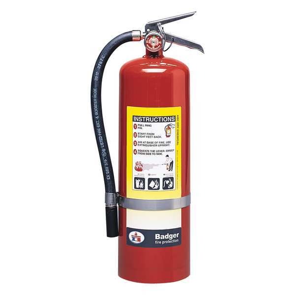 Badger Fire Extinguisher, 10 lb Capacity, Class ABC , UL Rating4A:80B:C , Monoammonium Phosphate - B10M
