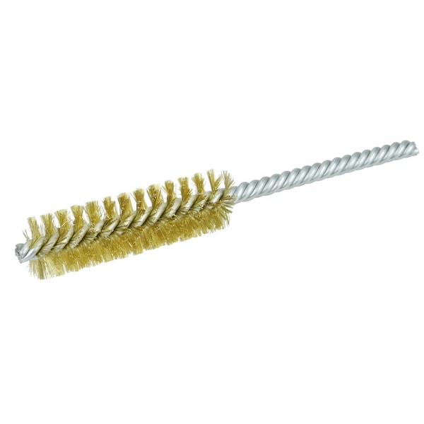 Weiler 3/4" Power Tube Brush, .006" Brass Wire Fill, 2-1/2" Brush Length - 21179