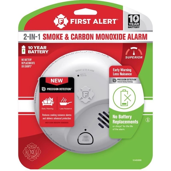 First Alert First Alert 10 Year Battery-Powered Ionization Smoke and Carbon Monoxide Detector 1 each - 1046888