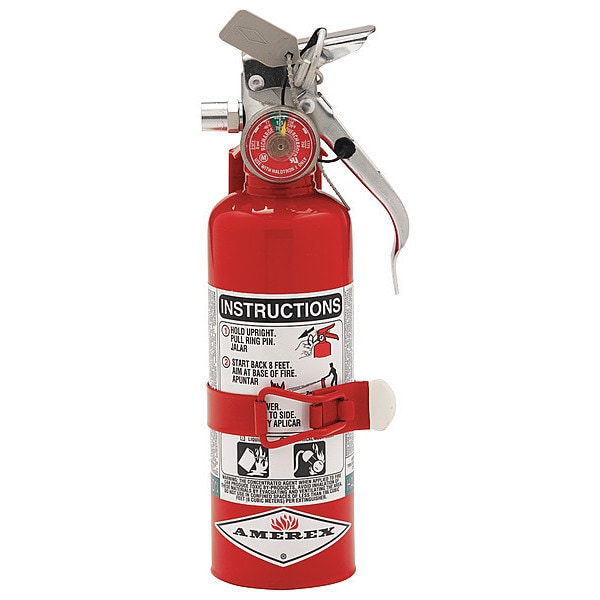 Amerex Fire Extinguisher, 2.5 lb Capacity, Class BC , UL Rating2B:C , Halotron 9 sec, Discharge Time: - B385TS