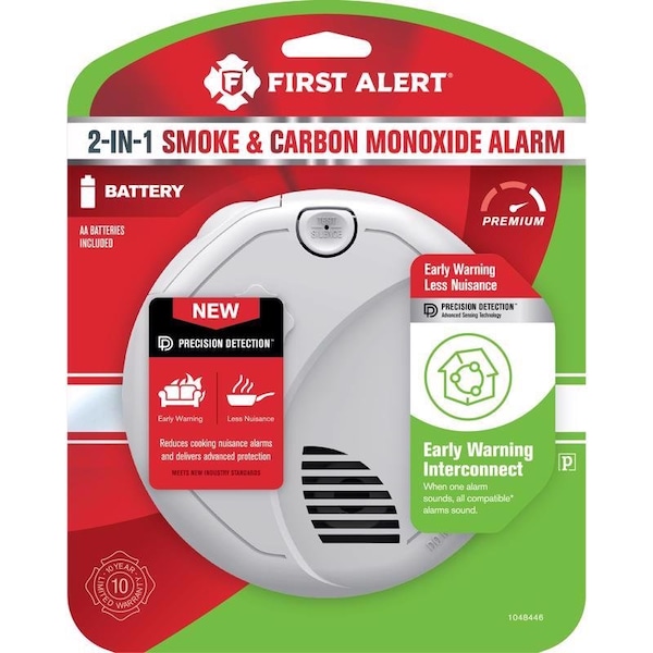 First Alert First Alert Wireless Interconnect Battery-Powered Photoelectric Smoke and Carbon Monoxide Detector 1 - 1048446