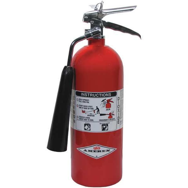 Amerex Fire Extinguisher, 5 lb Capacity, Class BC , UL Rating5B:C , Carbon Dioxide 10 sec, Discharge Time: - 27774