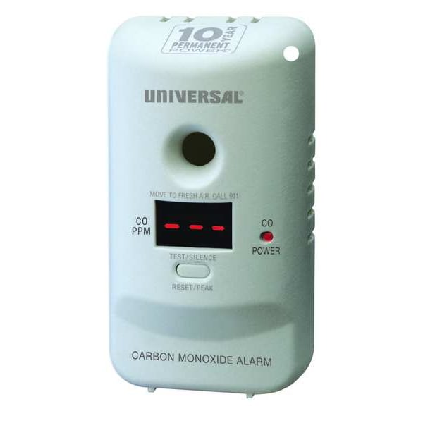 Universal Security Instruments Carbon Monoxide Alarm, 85 dB @ 10 ft, 10 Year Permanent Power Sealed Battery, Electrochemical - MCD305SB