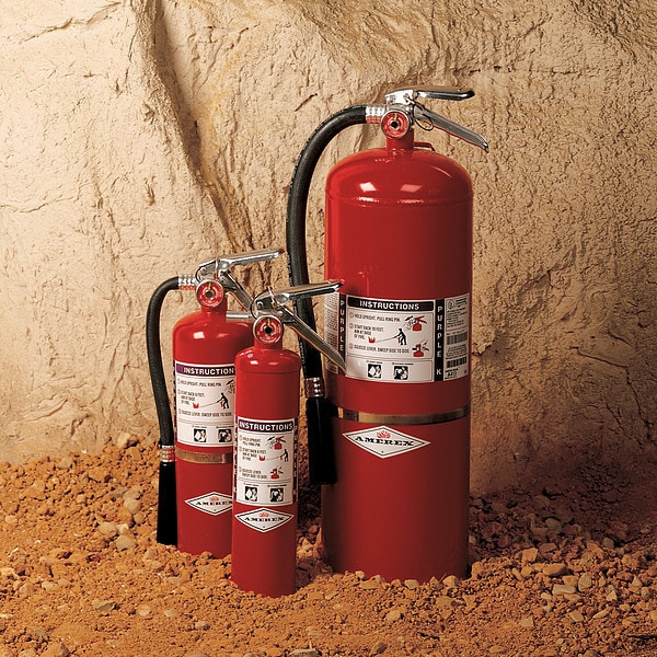 Amerex Fire Extinguisher, 2.5 lb Capacity, Class BC , UL Rating10B:C , Potassium Bicarbonate - B410T