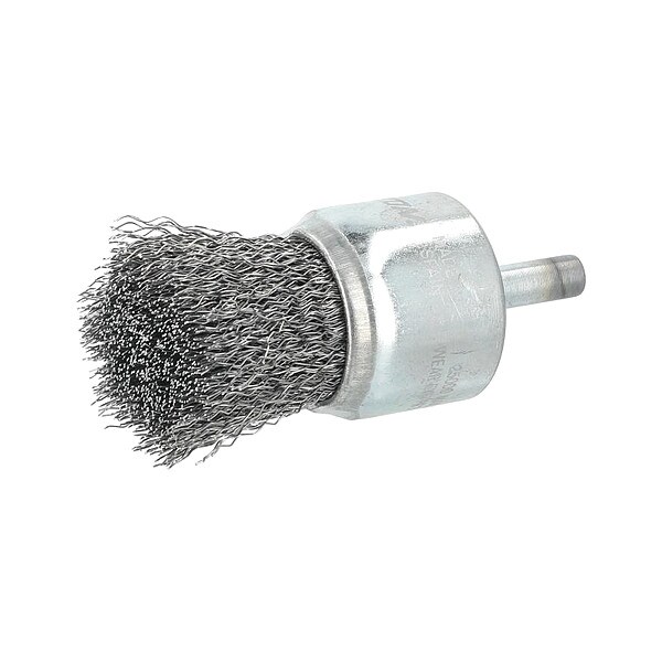 Zoro Select End Brush, 1"Dia., Carbon Steel Bristle - 66254443248