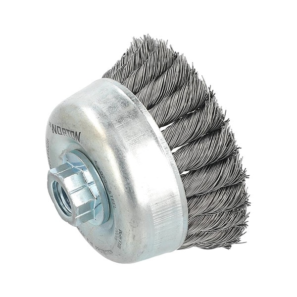 Zoro Select Cup Brush, 4"Dia., Carbon Steel Bristle - 66254443256
