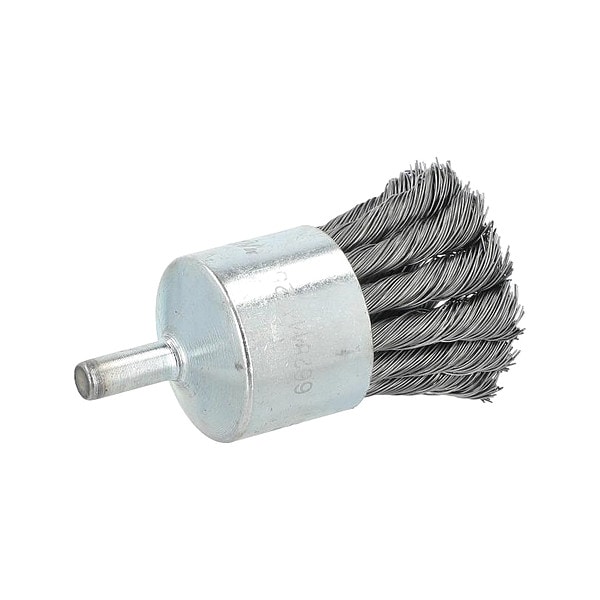 Zoro Select End Brush, 1 1/8"Dia, Carbon Steel Bristle - 66254443250