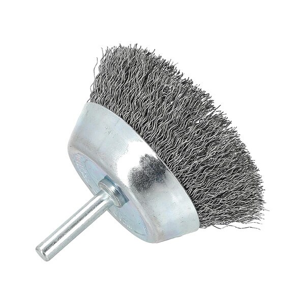 Zoro Select Cup Brush, 3"Dia., Carbon Steel Bristle - 66254443343