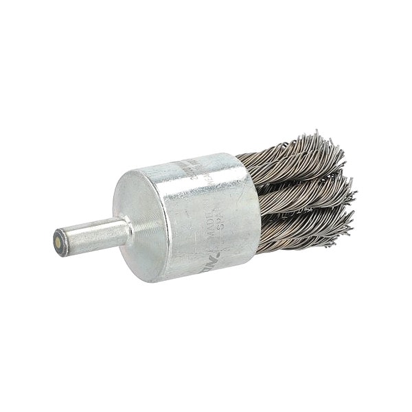 Zoro Select End Brush, 1"Dia., Carbon Steel Bristle - 66254443288