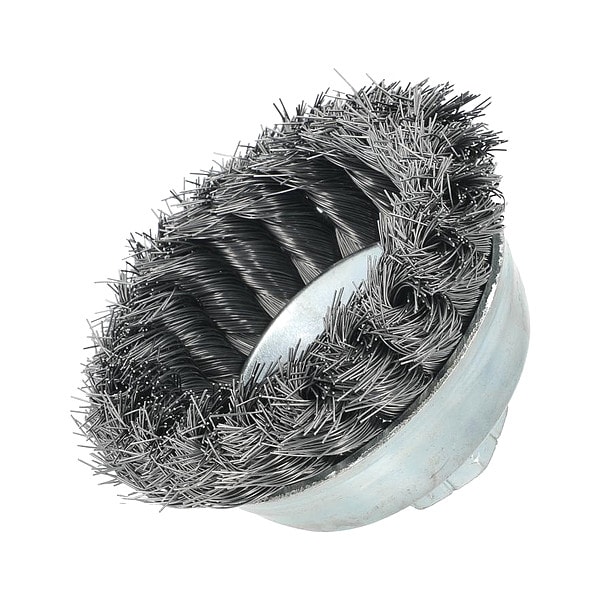 Zoro Select Cup Brush, 3 1/2"Dia, Carbon Steel Bristle - 66254443235