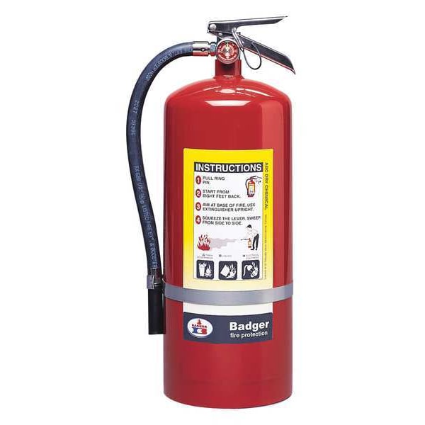Badger Fire Extinguisher, 20 lb Capacity, Class ABC , UL Rating6A:120B:C , Monoammonium Phosphate - B20M