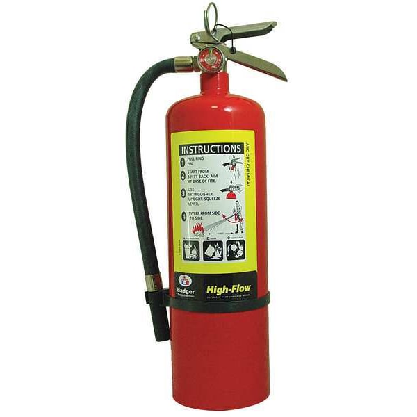 Badger Fire Extinguisher, 10 lb Capacity, Class ABC , UL Rating1A:20B:C , Monoammonium Phosphate - B10M-1-HF