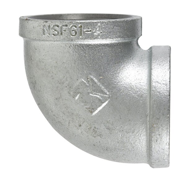B & K STZ Industries 2-1/2 in. FIP each X 2-1/2 in. D FIP Galvanized Malleable Iron 90 Degree Elbow - 510-009BC
