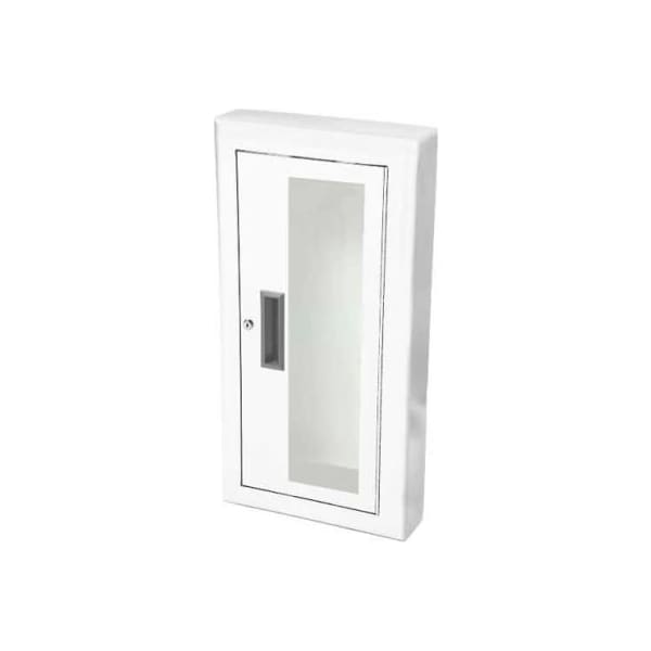 Activar Construction Products Group Activar Inc. Steel Fire Extinguisher Cabinet, Full Acrylic Window, Semi-Recessed, Saf-T-Lok, 4" Trim - 1012G10FX