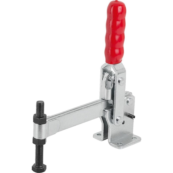 Kipp Toggle Clamp Vertical Std, Horizontal Foot F2=7000, Full Holding Arm M12X100, Steel Zinc Plated,  - K1258.07000